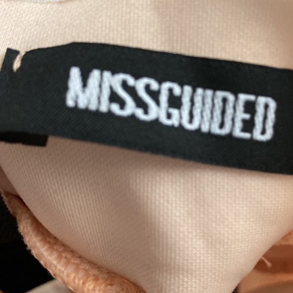 MISSGUIDED HIGH NECK A LINE BLUSH PINK MINI DRESS - Picture 2 of 3